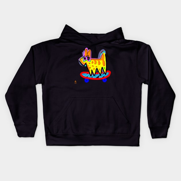 dog Kids Hoodie by Angel Rivas